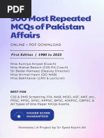 500 Most Repeated MCQs of Pakistan Affairs - Answer - 2