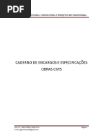 Caderno de Encargos e Especificacoes Obras Civis