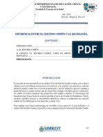 DIFERENCIA ENTRE EL SENTIDO COMUN Y LA SOCIOLOGIA 02-11-2023 Psicologia