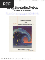 Solution Manual For Data Structures and Algorithm Analysis in C 2 e 2nd Edition 0201498405