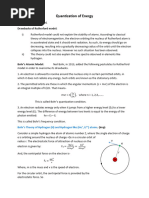 Quantization of Energy