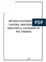 Method Statement For Casting, Prestressing & Grounting of PSC Girders