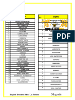 Spelling Bee Contest List 2023 (5th Grade)