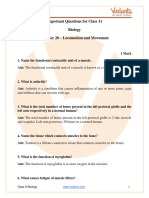 CBSE Class 11 Biology Chapter 20 - Locomotion and Movement Important Questions 2022-23