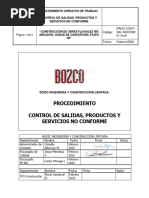 Procedimiento Control de Salidas Productos y Servicios No Conforme