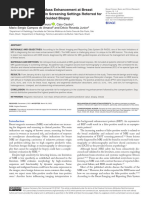 De Faria Castro Fleury Et Al 2022 Management of Non Mass Enhancement at Breast Magnetic Resonance in Screening Settings