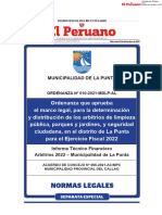 3.3.1 Determinación de Arbitrios Municipales 2022