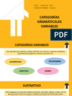 Categorías Gramaticales Variables Sustantivos Adjetivos Pronombres Verbos