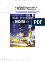 Test Bank For Legal Environment of Business 9th Edition Cheeseman