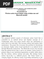 Presentation On Wireless Notice Board Display Using Arduino Uno and Bluetooth Module