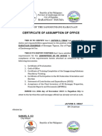 Cert. of Assumption of Office Example