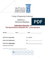 Experiment - 8 Synchronous Generator No-Load Operation