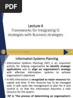 Lecture 4 - Frameworks For Integrating IS and Business Strategies