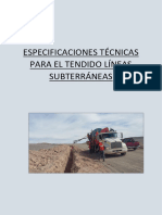 Especificaciones Técnicas para El Tendido Líneas Subterráneas