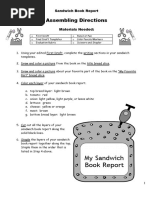 Sandwich Book Report Template