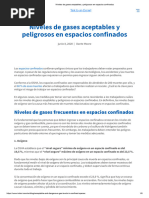 Niveles de Gases Aceptables y Peligrosos en Espacios Confinados