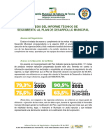 Sintesis Del Informe Técnico Seguimiento PDM 2022