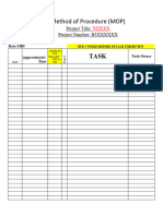 Method of Procedure MOP Form