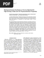 Balcerzak Et Al. - 2019 - Mechanochemical Synthesis of (Co, Cu, MG, Ni, ZN) O Hig