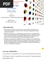 Digital Design of Filters (FIR,IIR) -part1 اياد