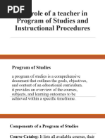 Program of Studies and Instructional Procedures ANDRE