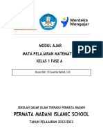 Permata Madani Islamic School: Modul Ajar Mata Pelajaran Matematika Kelas 1 Fase A