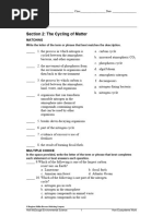 Chapter 5.2 Quiz Cycling of Matter