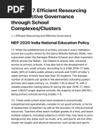 Efficient Resourcing and Effective Governance Through School Complexes-Clusters - NEP 2020 India