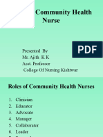 Role of Community Health Nurse