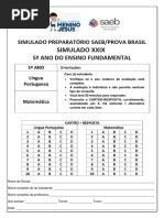 Simulado Preparatório Saeb 29