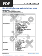 List of Wildlife Sanctuaries in India (State Wise)