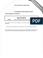 5054 PHYSICS: MARK SCHEME For The May/June 2010 Question Paper For The Guidance of Teachers