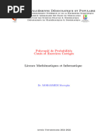 Polycopié de Probabilités Cours Et Exercices Corrigés