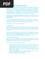 Qué Es Un Departamento de Ventas