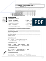 Evaluation de Français CM1