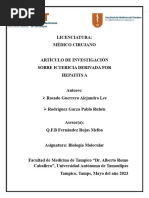 Artículo de Investigación Sobre Ictericia Derivada Por Hepatitis A