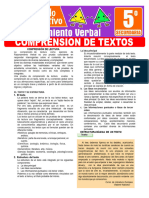 Comprension de Textos para Quinto Grado de Secundaria