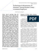 Effects of Technological Infrastructure On Employee Performance Among Kisumu County Government Employees