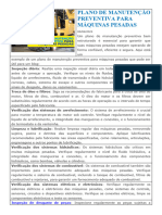 7 - Plano de Manutenção Preventiva para Máquinas Pesadas