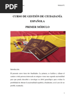 1 Curso de Gestión de Ciudadanía Española - Modulo 1