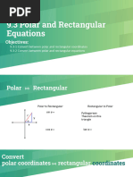 9.3 Polar and Rectangular Equations: Objectives