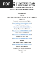 Monografía - Los Sentidos Especiales, Gusto, Vista y Olfato