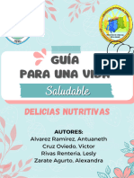 Documento A4 Recetario Saludable Simple Floral Rosa y Azul