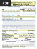 Motor Claim Form United India Insurance Co. Ltd.