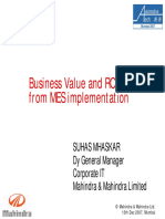 Business Value and ROI From MES Implementation