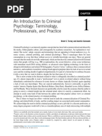 Chapter 1 - An Introduction To Criminal Psychology Termino - 2022 - Criminal Ps