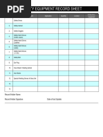 Safetyequipment Recordsheet