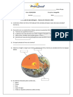 Prova de Geografia I Bimestre