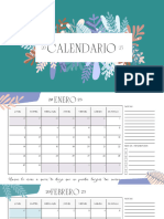 Calendario Año 2023 Aesthetic Naranja y Azul