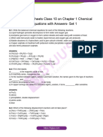 Chemical Reactions and Equations With Answers Set 1